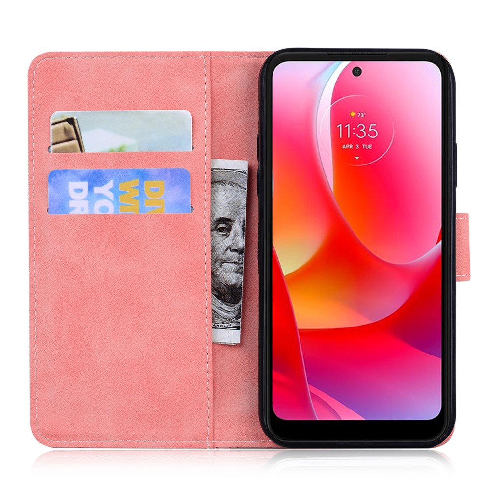  Motorola Moto G71 Fodral Skin Touch Läder Ljus Rosa
