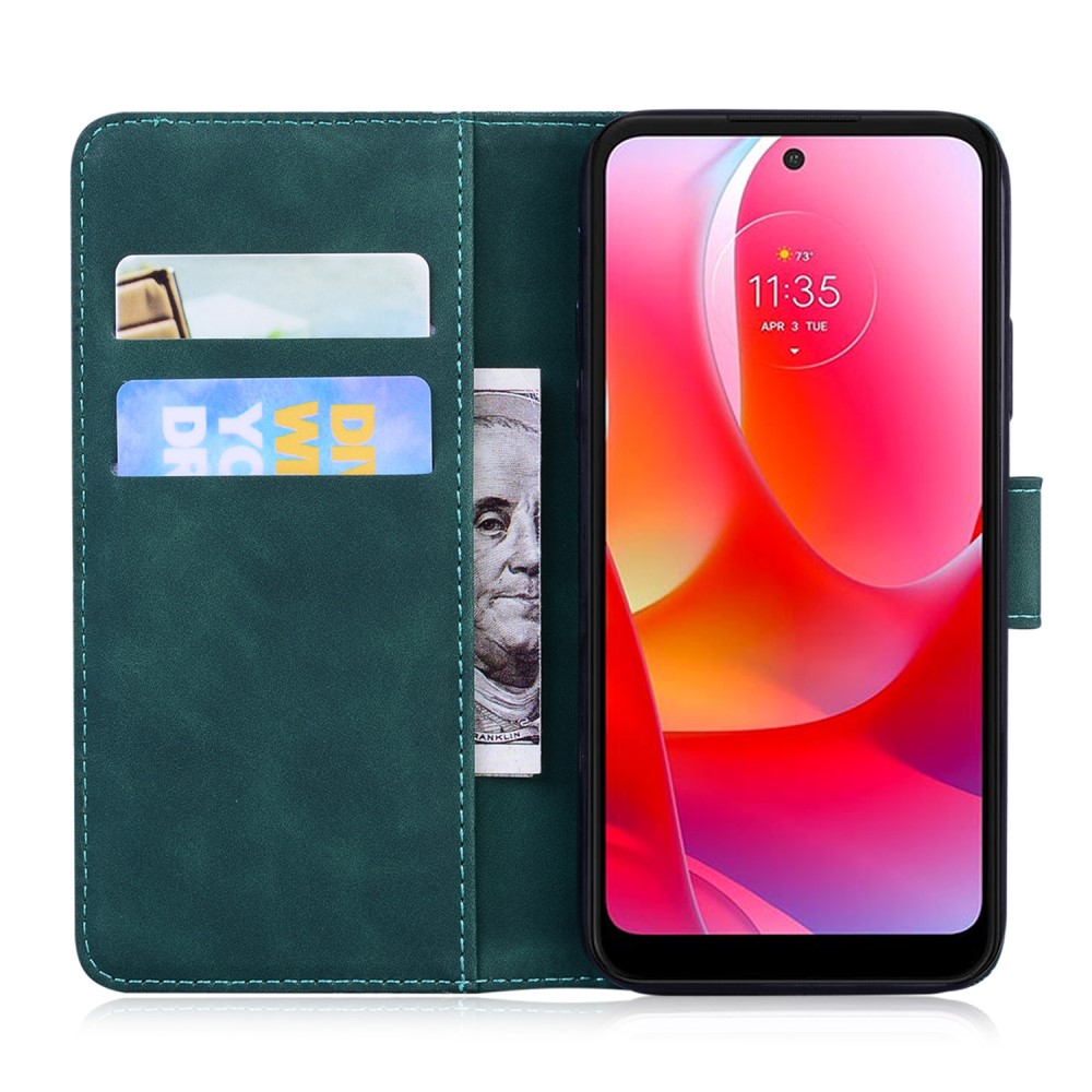  Motorola Moto G71 Fodral Skin Touch Läder Mörk Grön