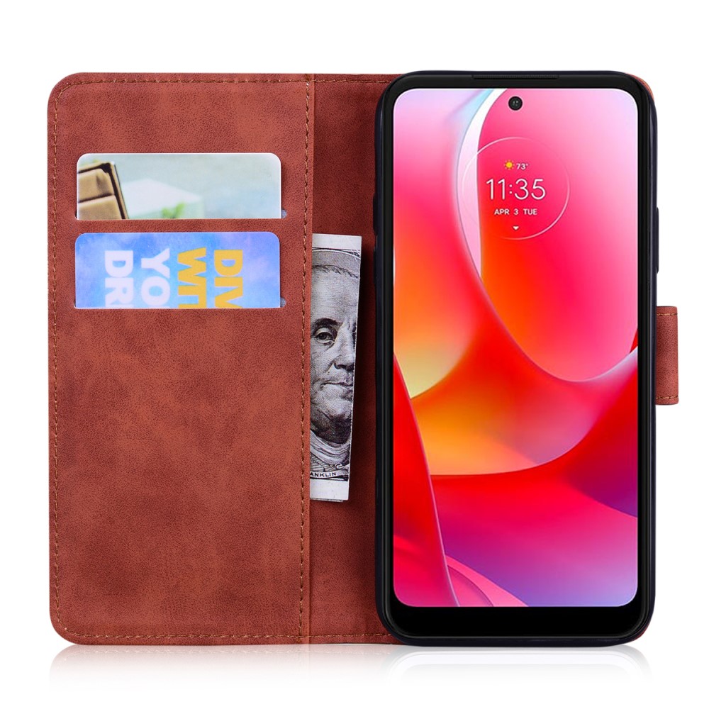  Motorola Moto G71 Fodral Skin Touch Läder Brun