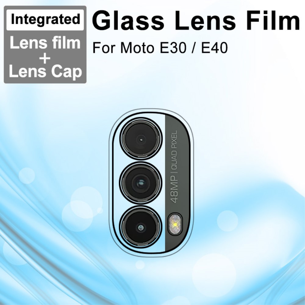 IMAK IMAK Motorola Moto E40 Linsskydd Härdat Glas Med Akryl Lock