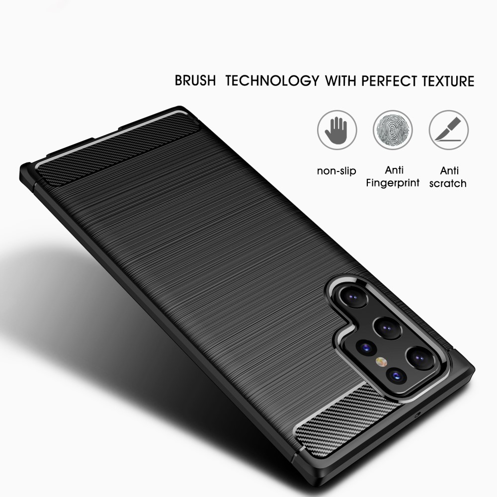 Samsung Galaxy S22 Ultra Skal Borstad Stål Textur Blå