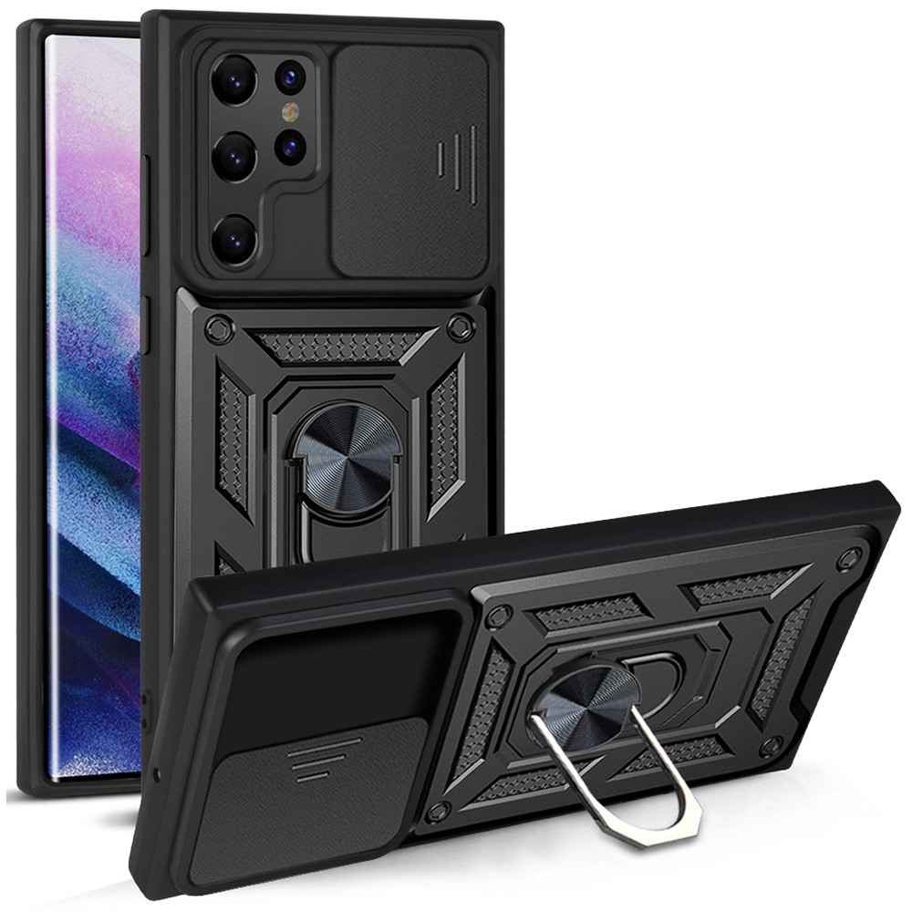  Samsung Galaxy S22 Ultra Skal CamShield Hybrid Ring Svart