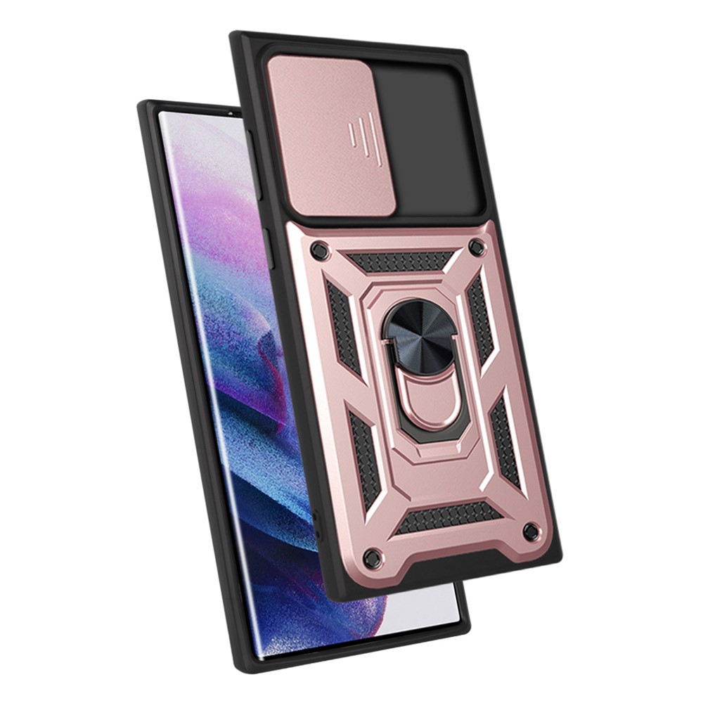  Samsung Galaxy S22 Ultra Skal CamShield Hybrid Ring Roséguld