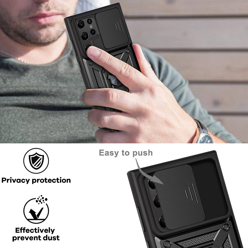  Samsung Galaxy S22 Ultra Skal CamShield Hybrid Ring Roséguld