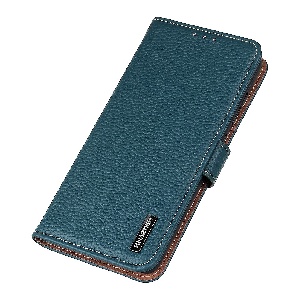 KHAZNEH KHAZNEH Samsung Galaxy S22 Ultra Fodral Litchi Äkta Läder Grön