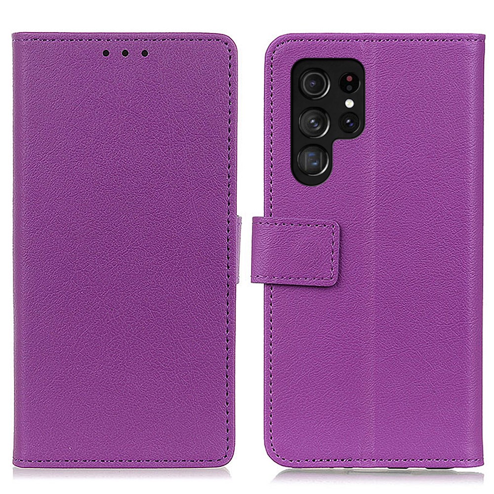  Samsung Galaxy S22 Ultra Fodral PU Läder Lila