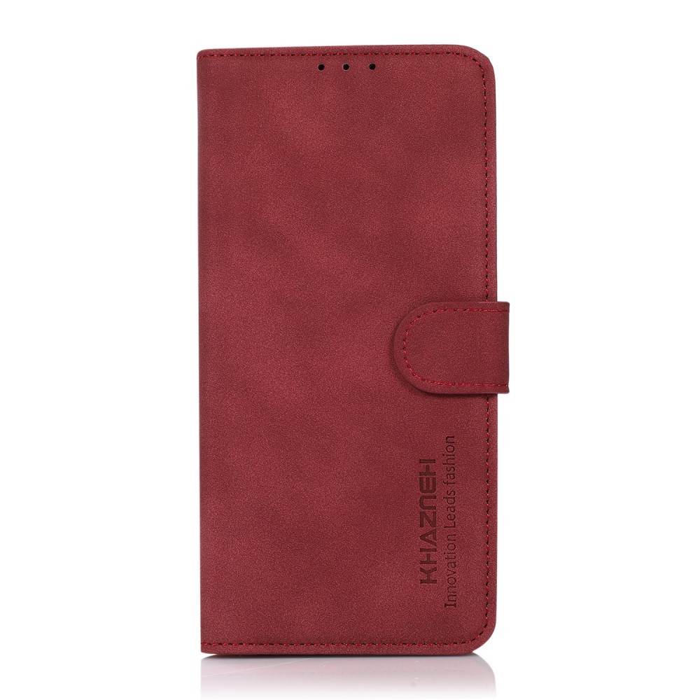 KHAZNEH KHAZNEH Samsung Galaxy S22 Ultra Fodral Retro Läder Röd