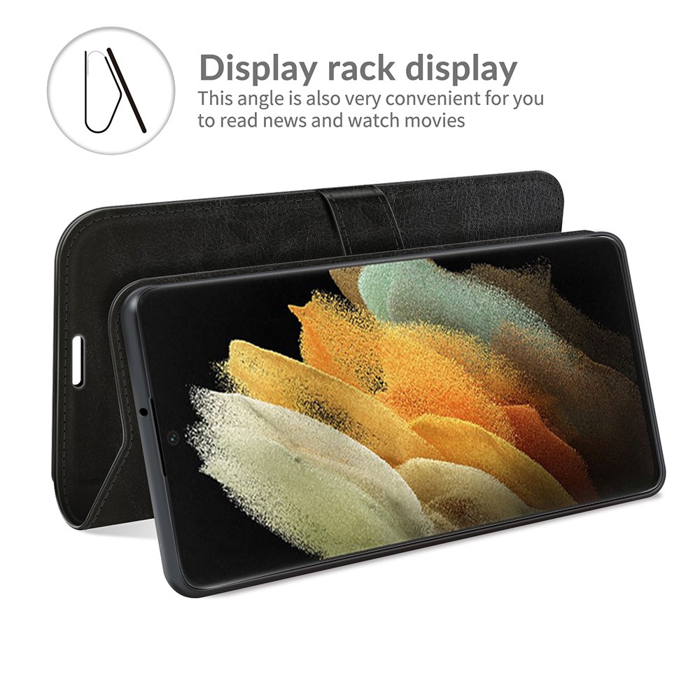  Samsung Galaxy S22 Ultra Fodral Crazy Horse Svart
