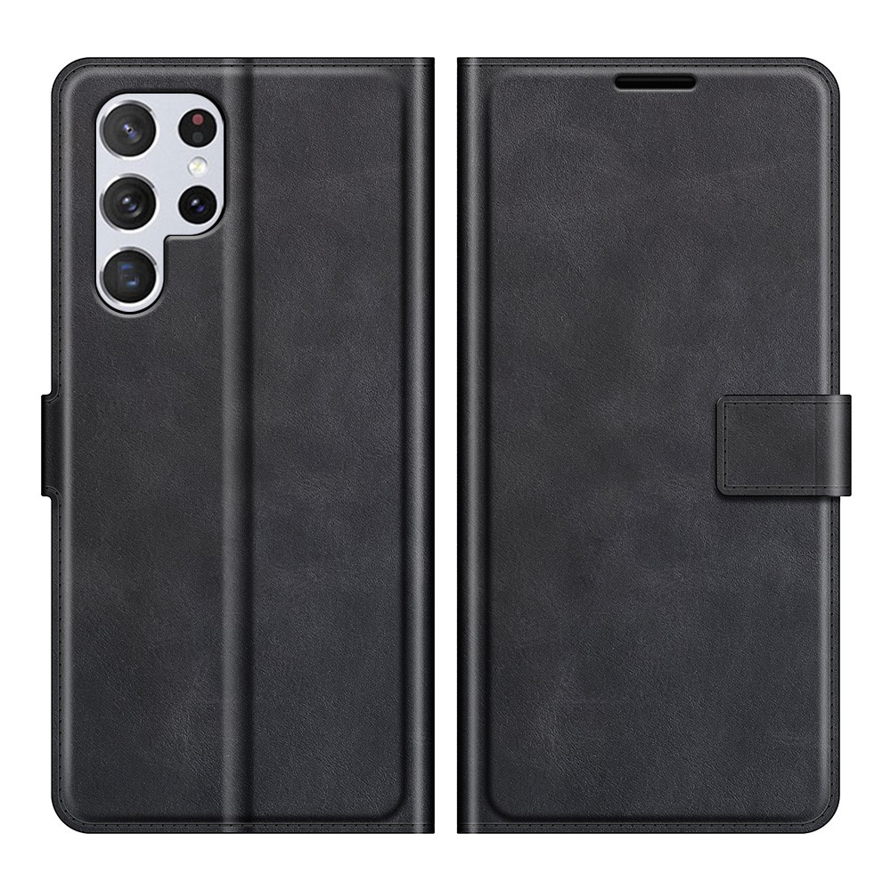  Samsung Galaxy S22 Ultra Fodral Solid Läder Svart