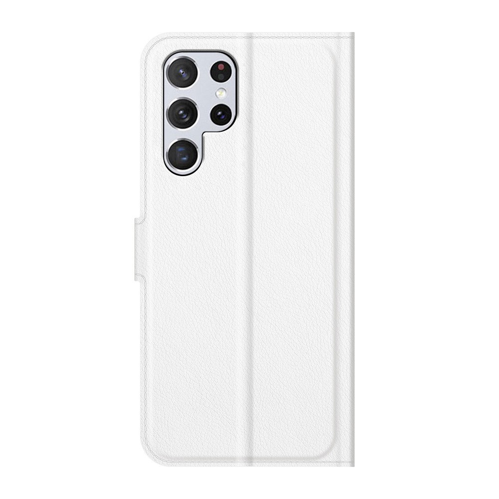  Samsung Galaxy S22 Ultra Fodral Litchi Läder Vit