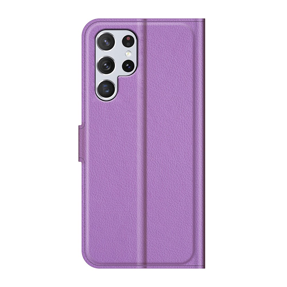  Samsung Galaxy S22 Ultra Fodral Litchi Läder Lila