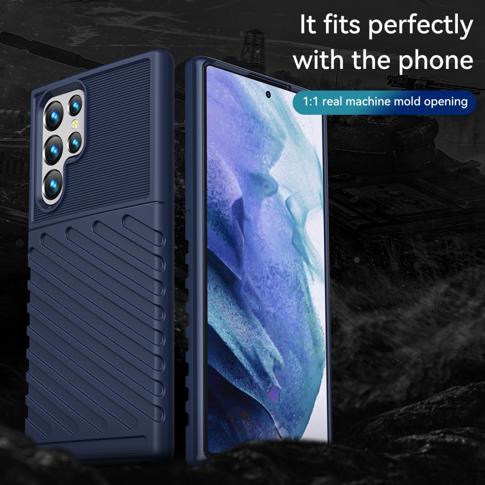  Samsung Galaxy S22 Ultra Skal Twill Textur Blå