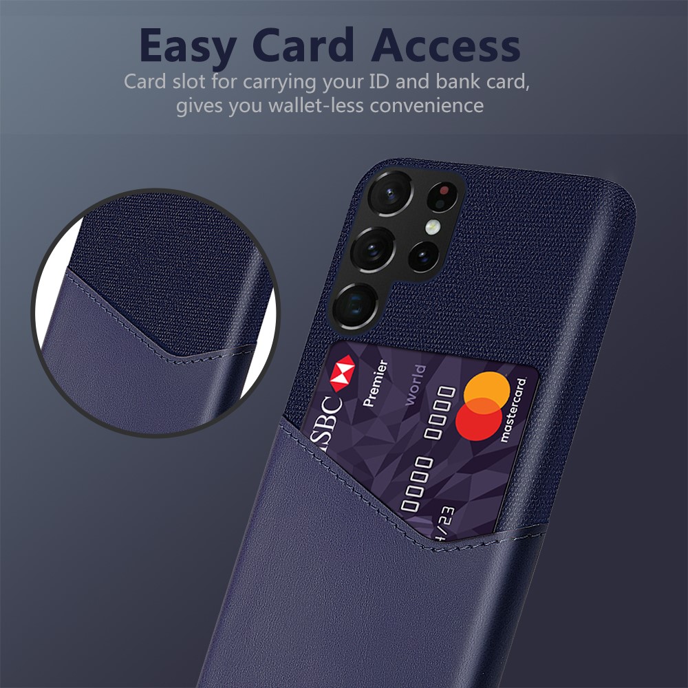 KSQ KSQ Samsung Galaxy S22 Ultra Skal Med Kortfack Blå