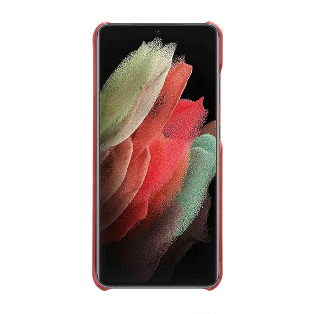 KSQ KSQ Samsung Galaxy S22 Ultra Skal Lädertäckt Röd
