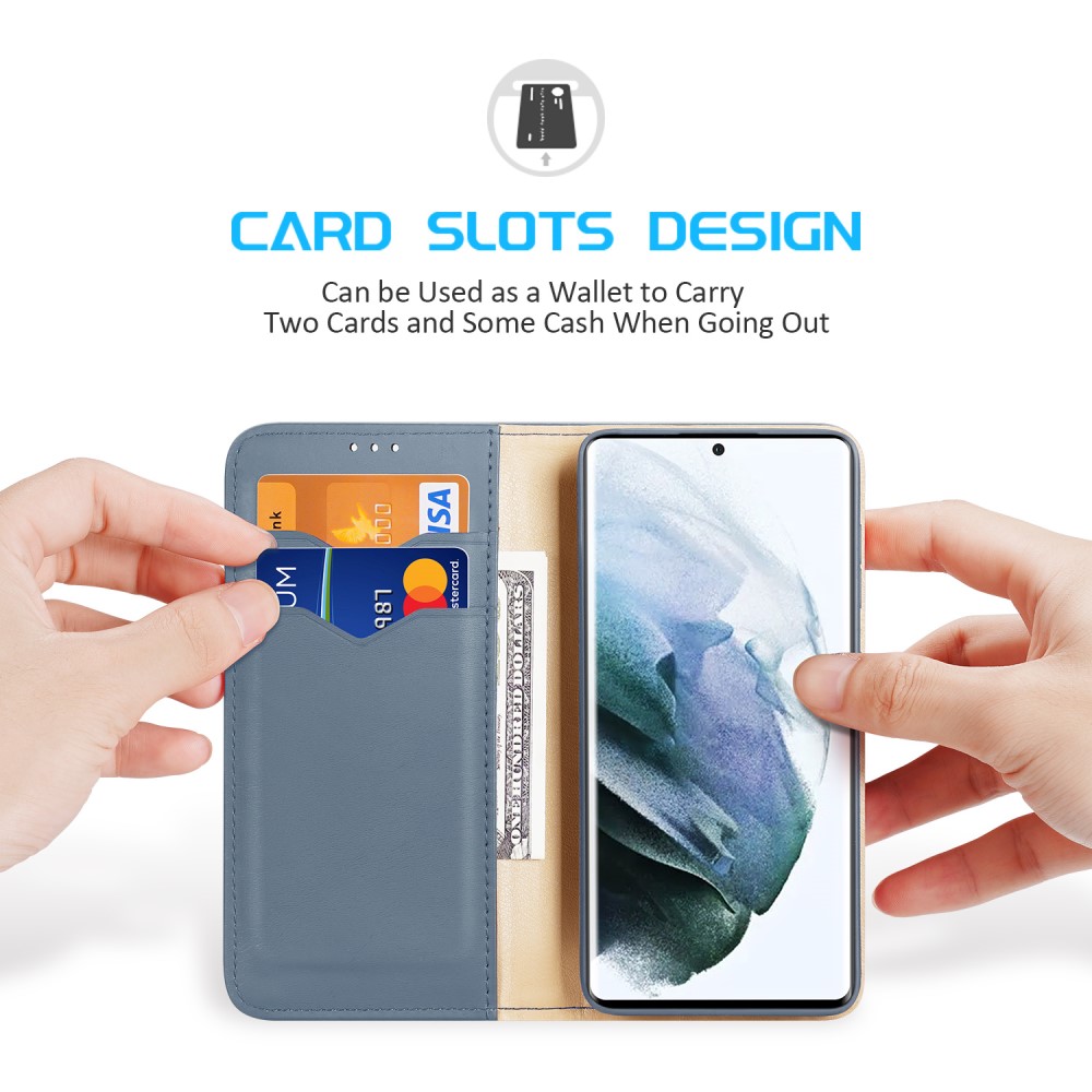 DUX DUCIS DUX DUCIS Samsung Galaxy S22 Ultra Fodral HIVO Äkta Läder Blå
