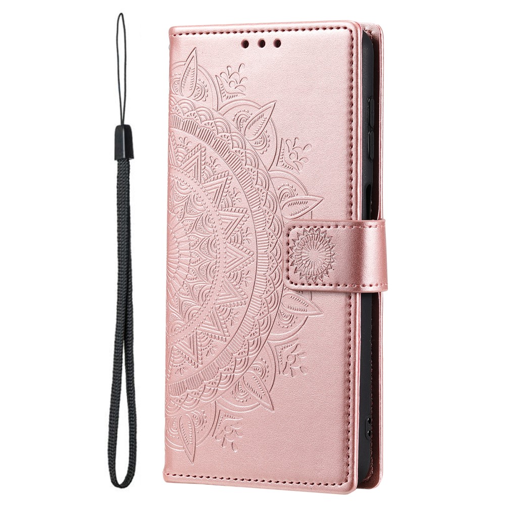  Samsung Galaxy S22 Ultra Fodral Mandala Läder Roséguld