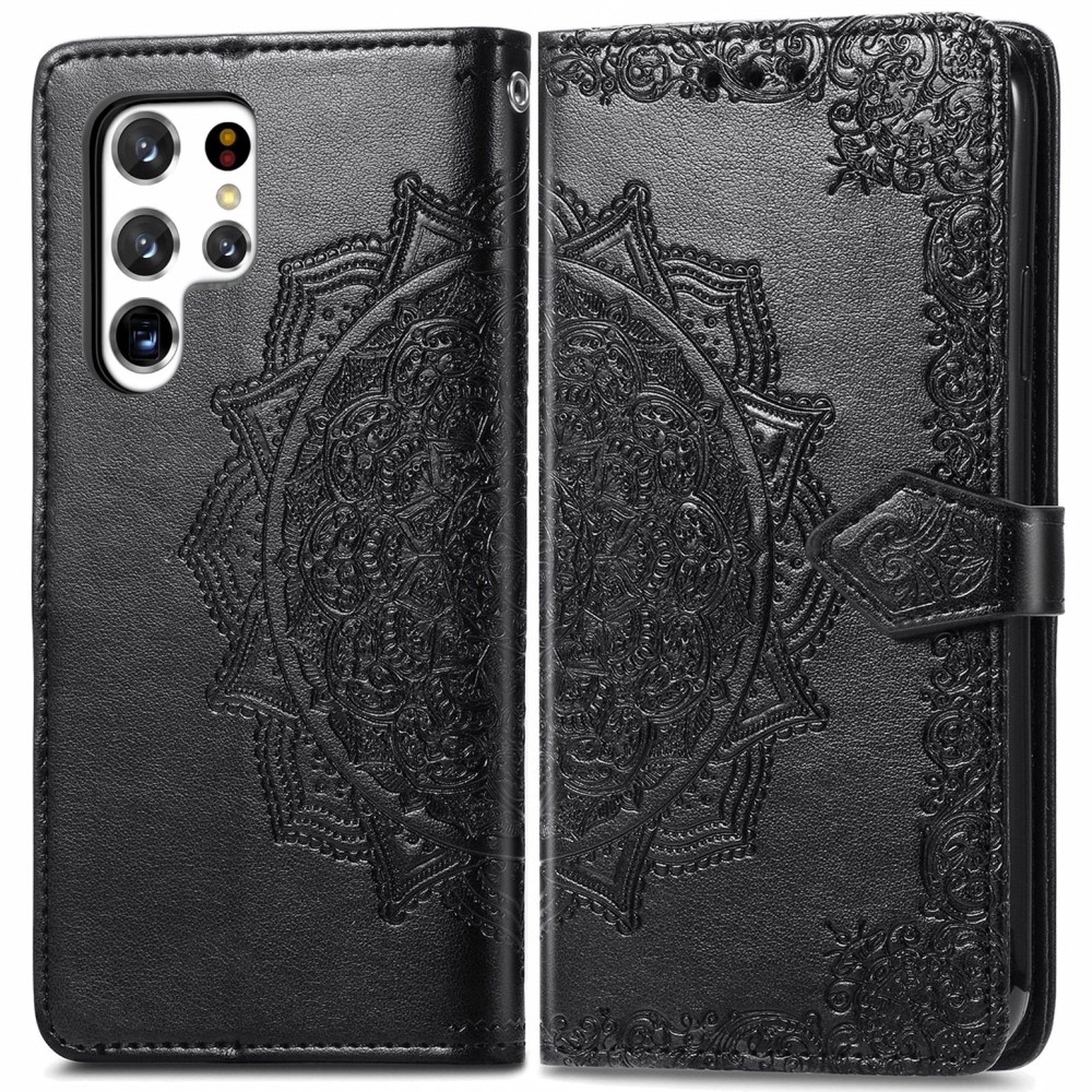  Samsung Galaxy S22 Ultra Fodral Mandala Flower Svart
