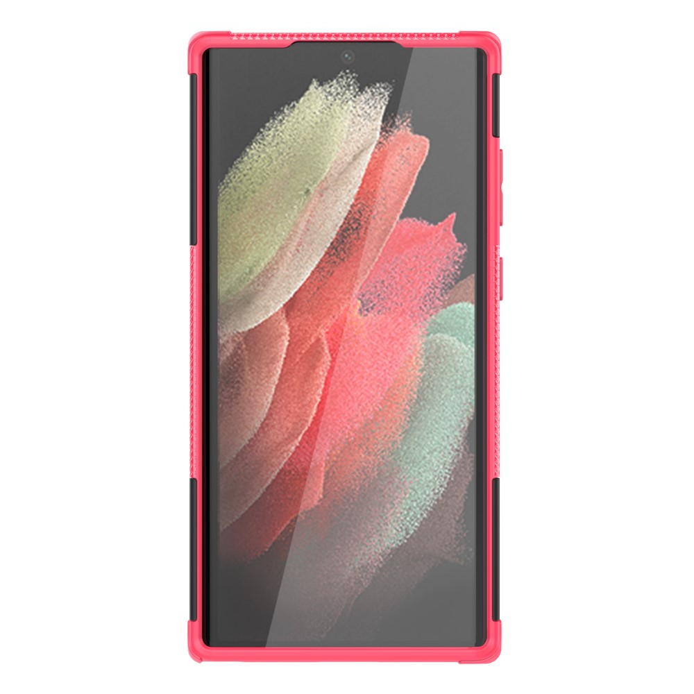  Samsung Galaxy S22 Ultra Skal Ultimata Stöttåligt med Stöd Rosa