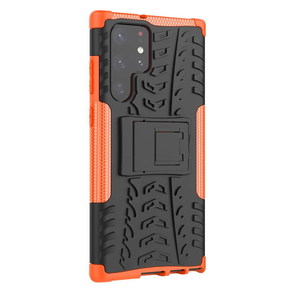  Samsung Galaxy S22 Ultra Skal Ultimata Stöttåligt med Stöd Orange