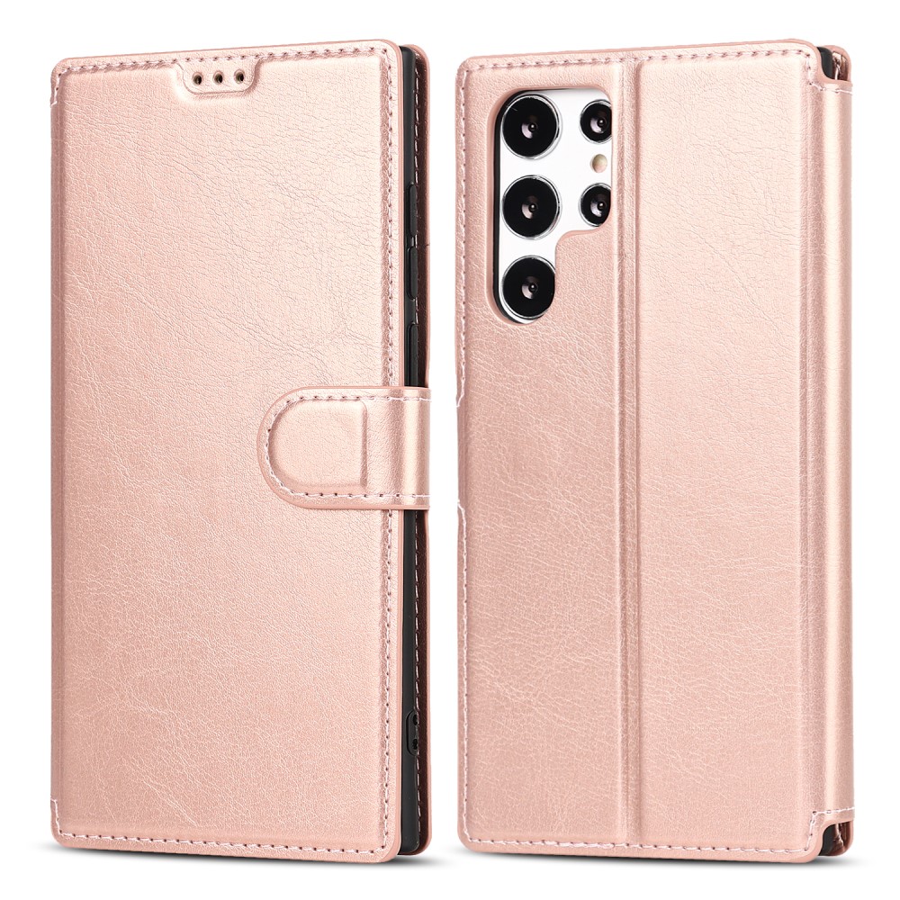  Samsung Galaxy S22 Ultra Fodral Retro Matt Läder Roséguld