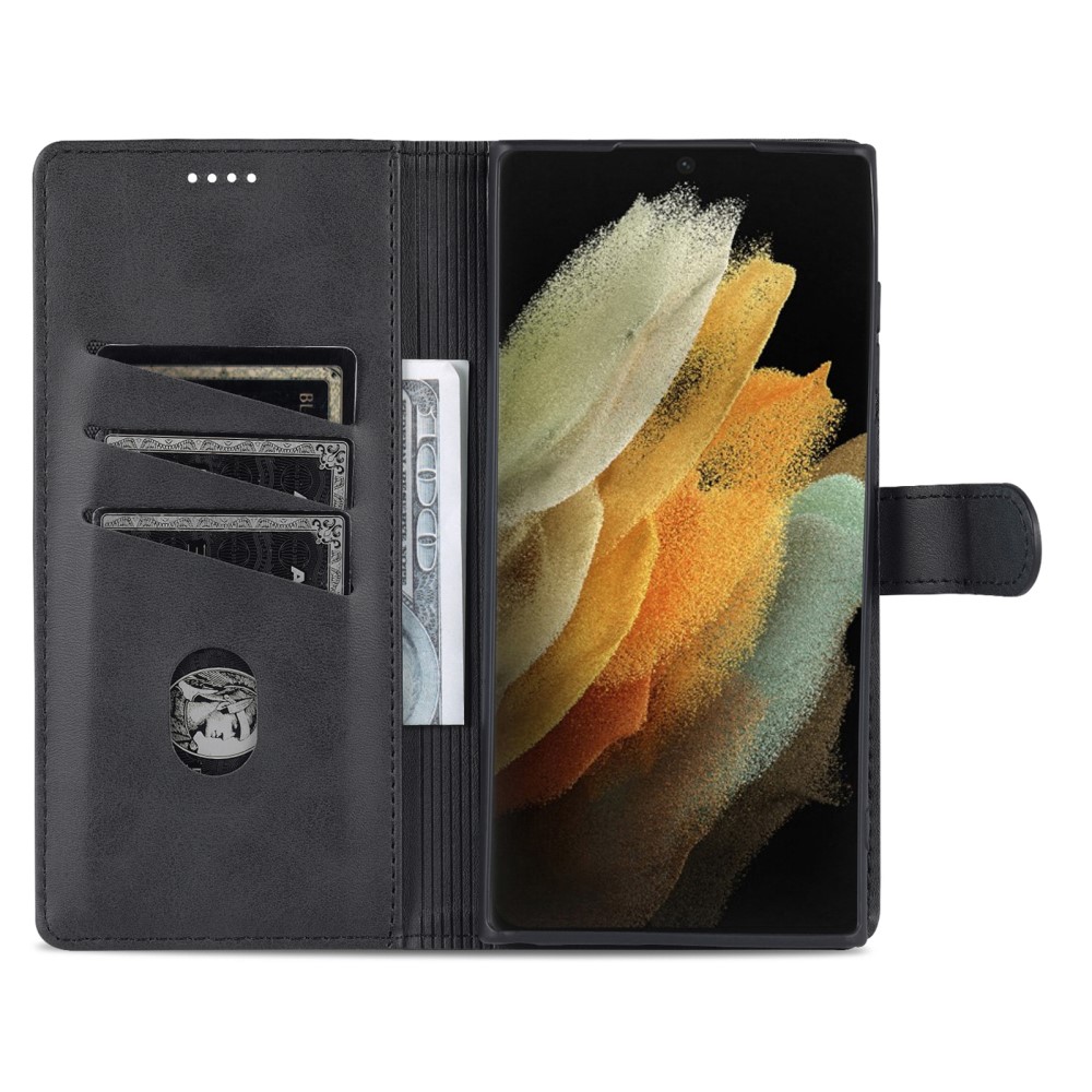 AZNS AZNS Samsung Galaxy S22 Ultra Fodral Läder Svart