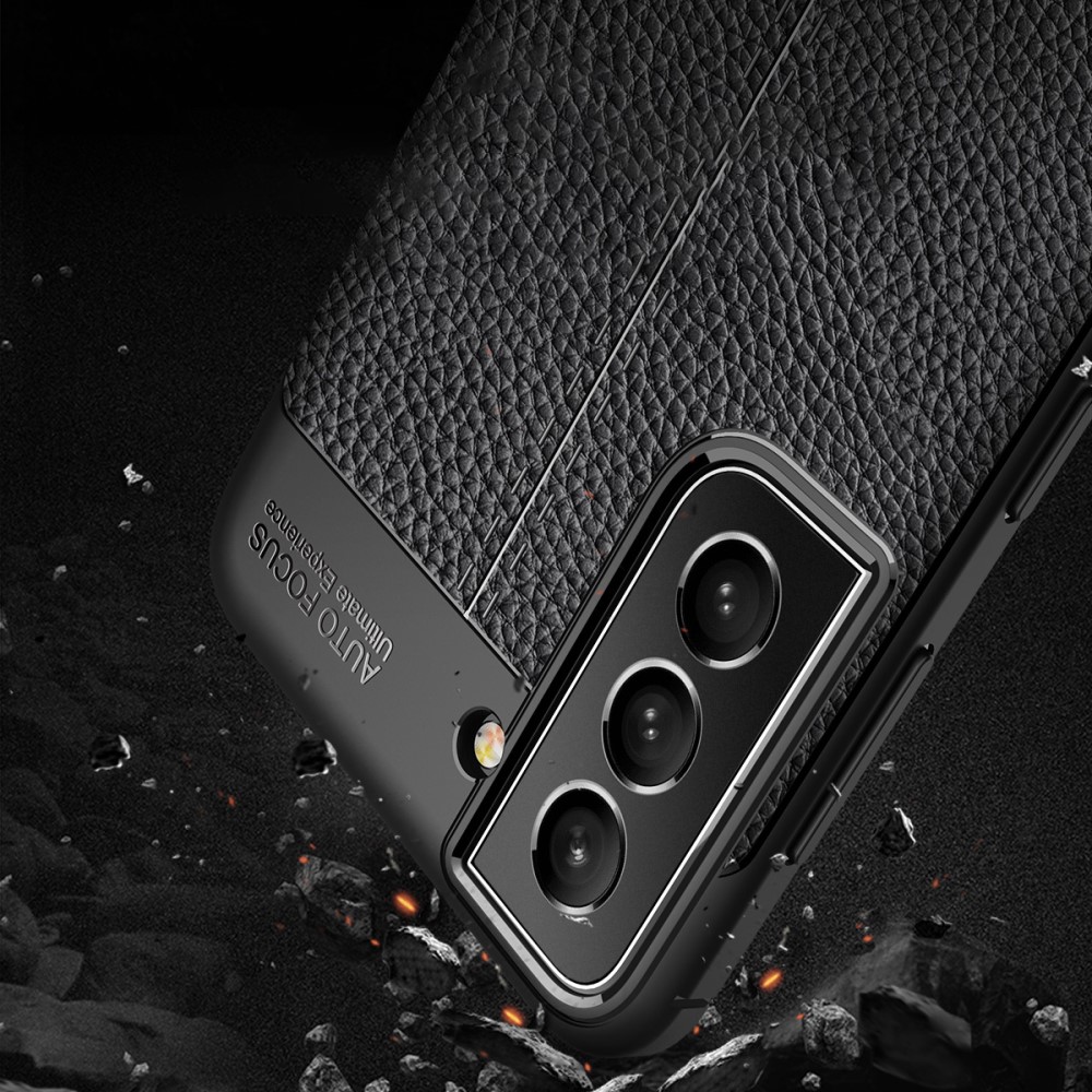  Samsung Galaxy S22 Plus Skal Litchi Textur Svart