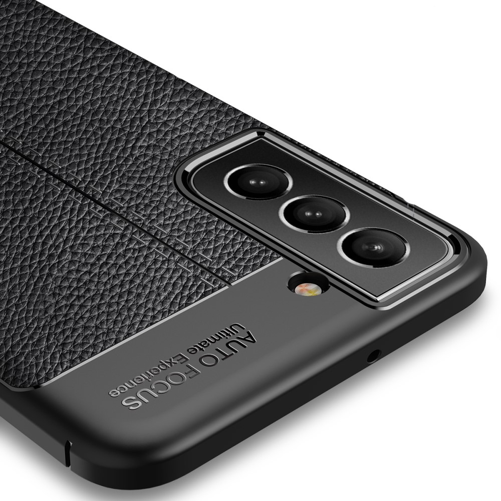  Samsung Galaxy S22 Plus Skal Litchi Textur Svart