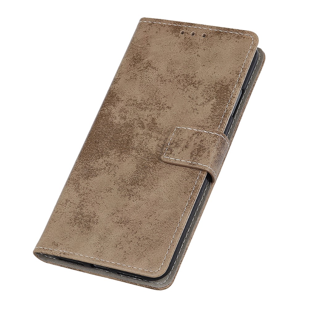  Samsung Galaxy S22 Plus Fodral Retro Läder Khaki