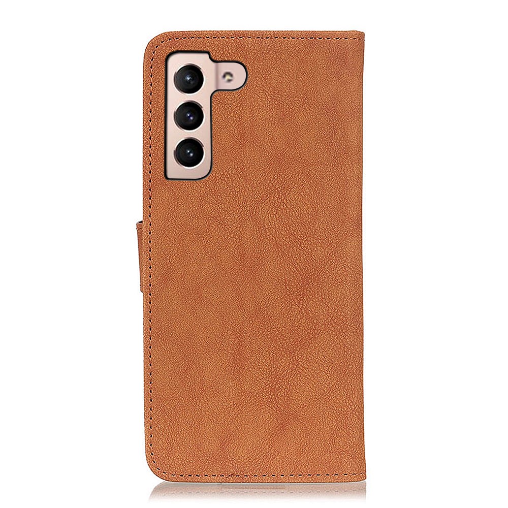 KHAZNEH KHAZNEH Samsung Galaxy S22 Plus Fodral Retro Split Läder Brun