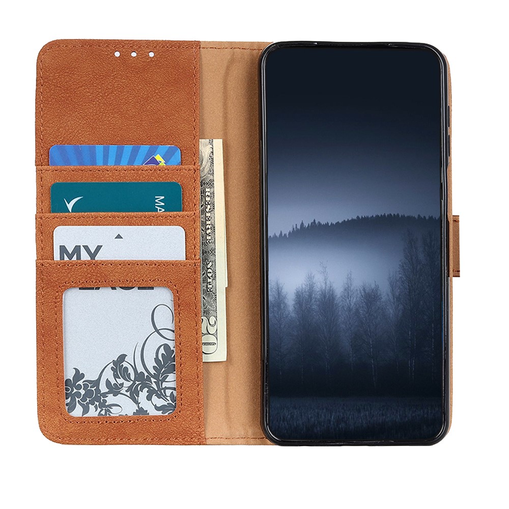 KHAZNEH KHAZNEH Samsung Galaxy S22 Plus Fodral Retro Split Läder Brun