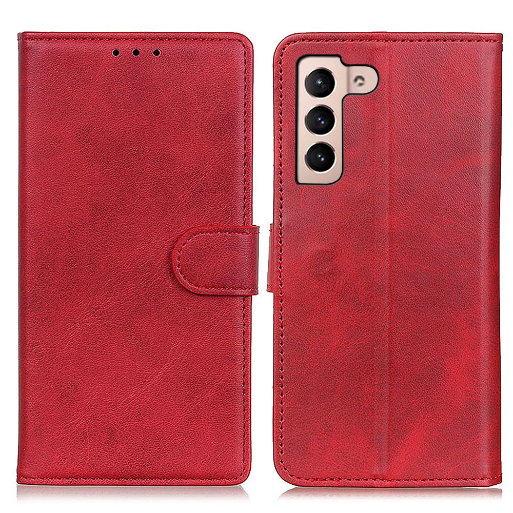  Samsung Galaxy S22 Plus Fodral Solid Läder Röd