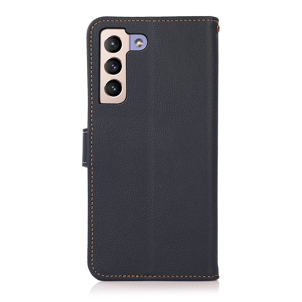 KHAZNEH KHAZNEH Samsung Galaxy S22 Plus Fodral RFID Äkta Läder Blå