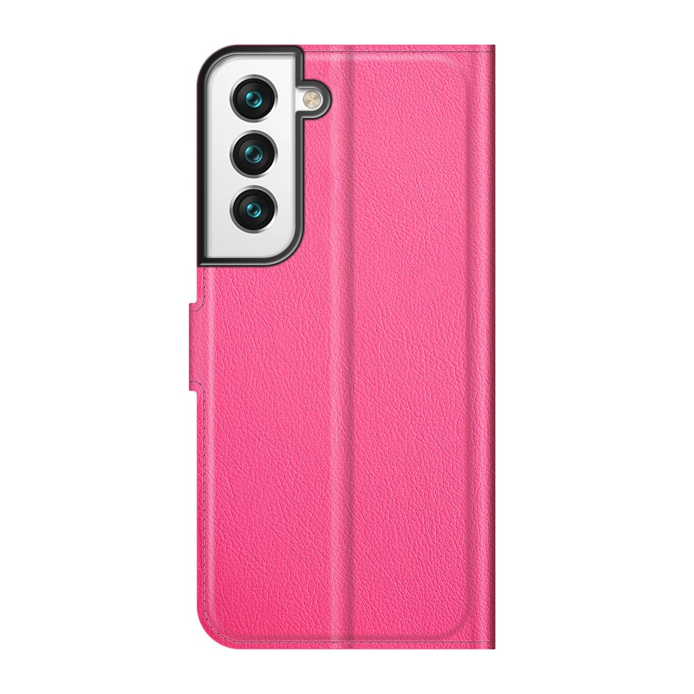  Samsung Galaxy S22 Plus Fodral Litchi Textur Rosa