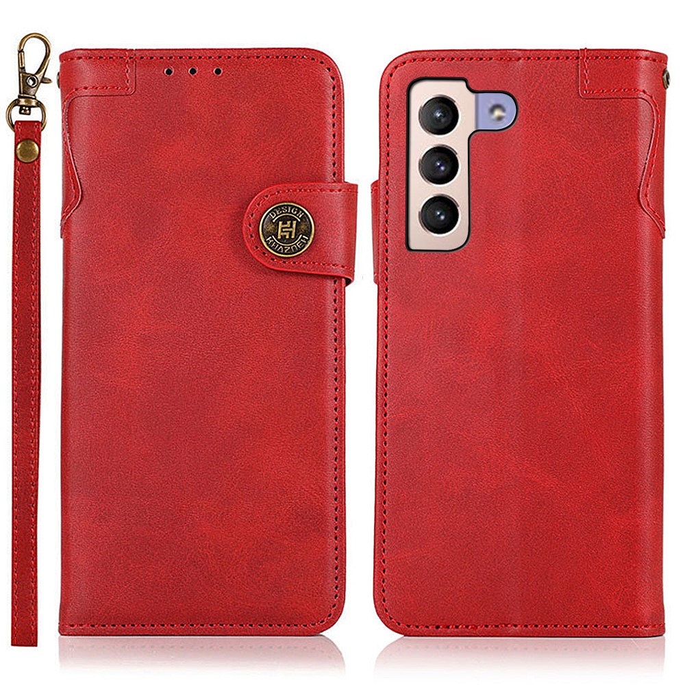 KHAZNEH KHAZNEH Samsung Galaxy S22 Plus Fodral Magnetisk Mässing Röd