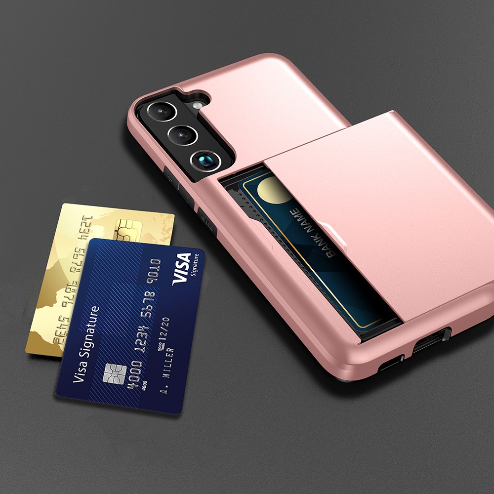  Samsung Galaxy S22 Plus Skal Hybrid Med Kortfack Svart