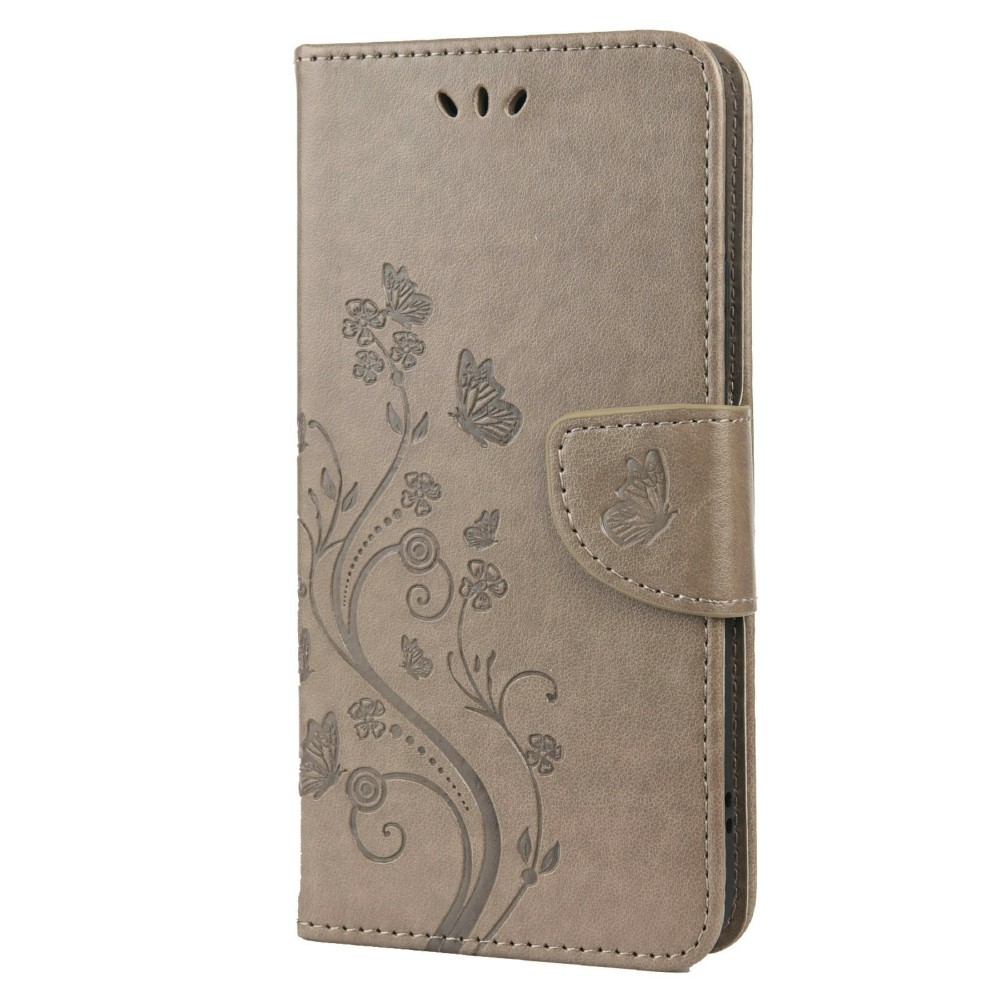  Samsung Galaxy S22 Plus Fodral Butterfly Läder Grå