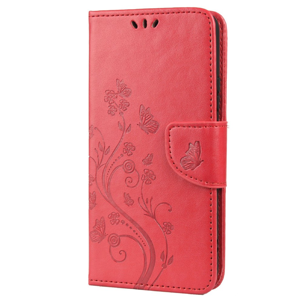  Samsung Galaxy S22 Plus Fodral Butterfly Läder Röd