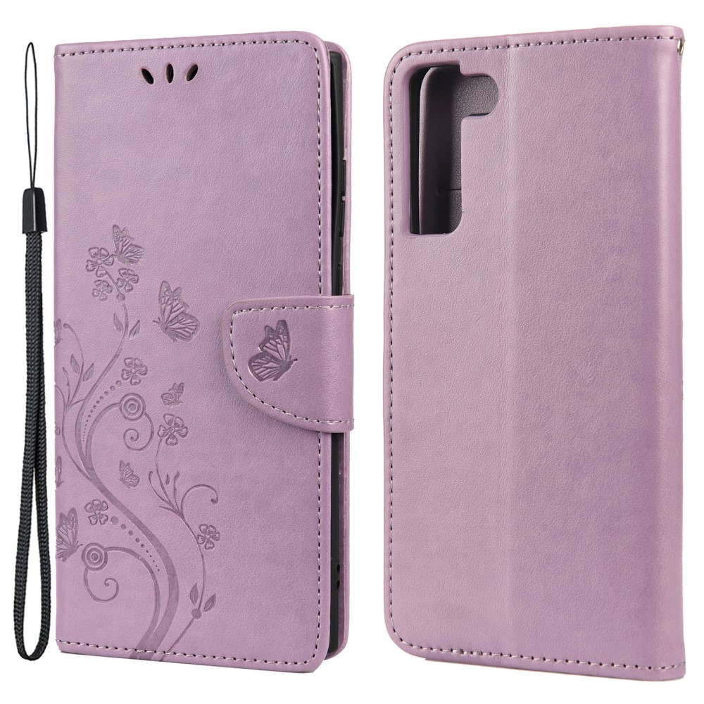  Samsung Galaxy S22 Plus Fodral Butterfly Läder Lila