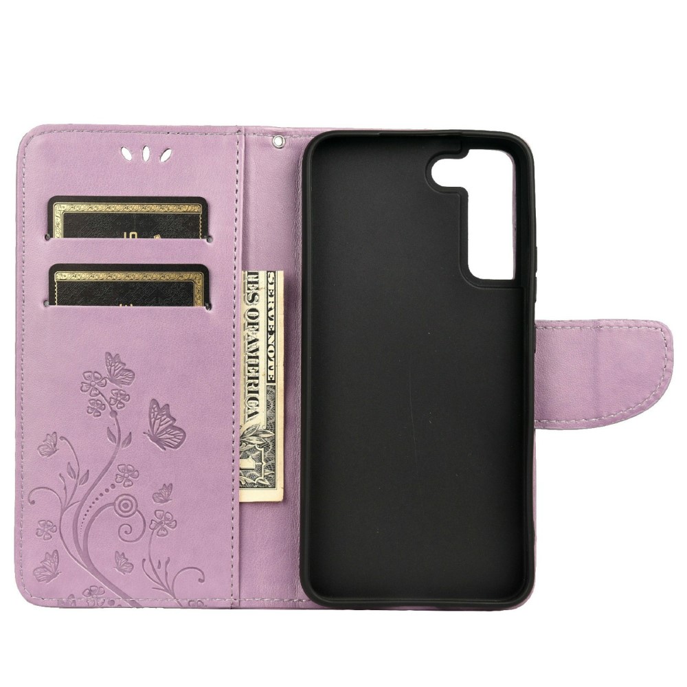  Samsung Galaxy S22 Plus Fodral Butterfly Läder Lila