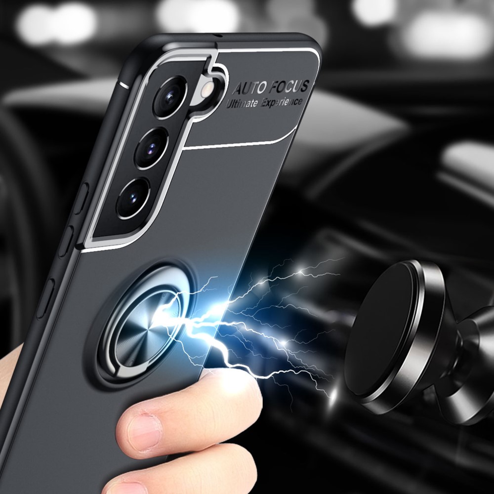  Samsung Galaxy S22 Plus Skal Ring Svart/Blå