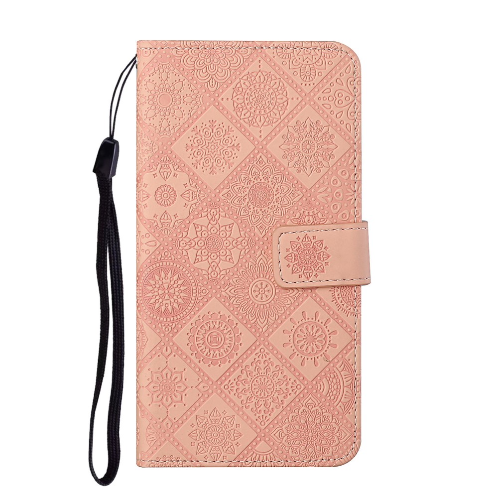  Samsung Galaxy S22 Plus Fodral Tryckta Mandala Blommor Roséguld