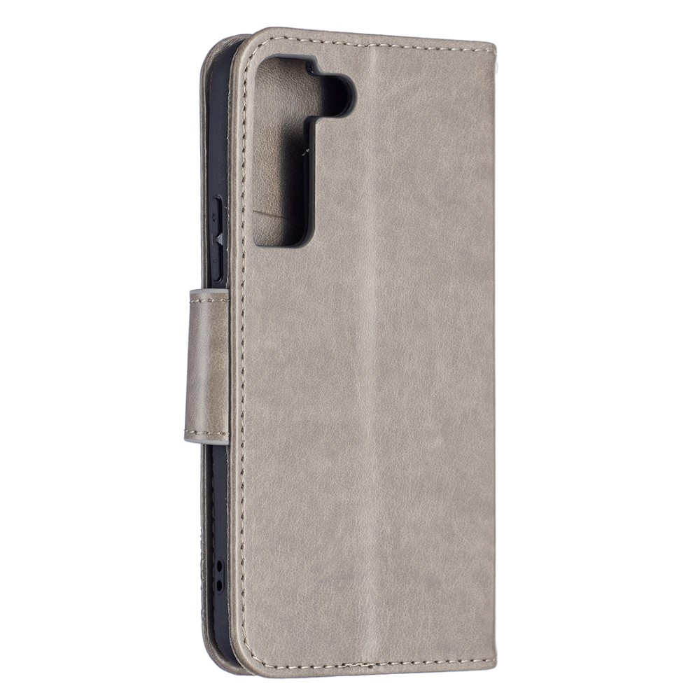  Samsung Galaxy S22 Plus Fodral Tryckt Fjäril Grå