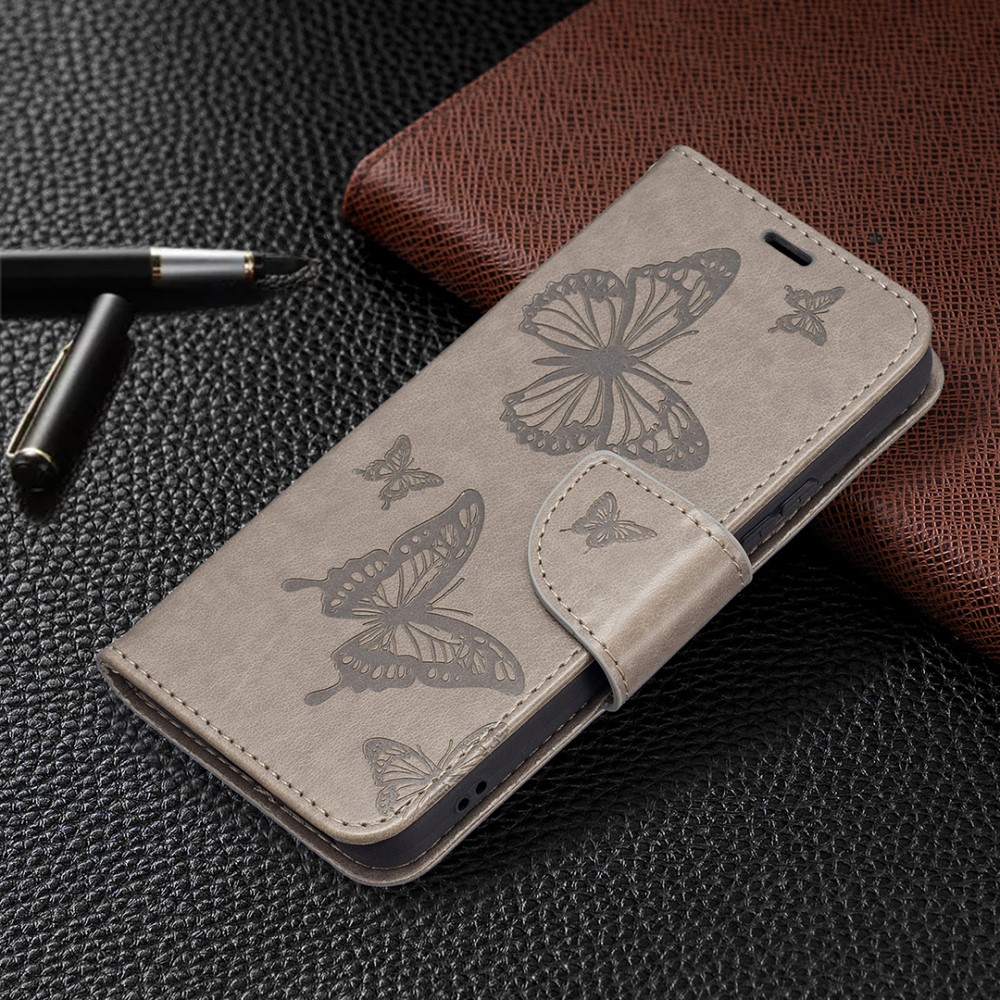  Samsung Galaxy S22 Plus Fodral Tryckt Fjäril Grå