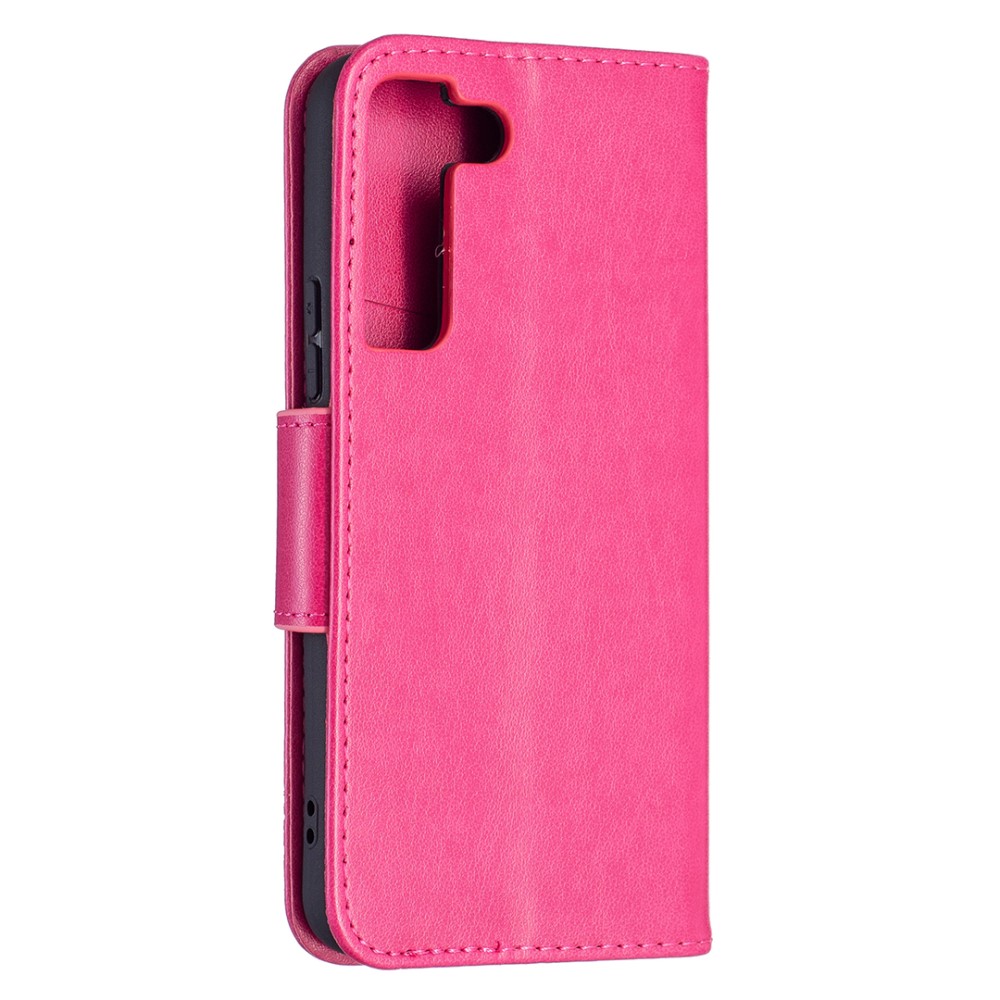  Samsung Galaxy S22 Plus Fodral Tryckt Fjäril Rosa