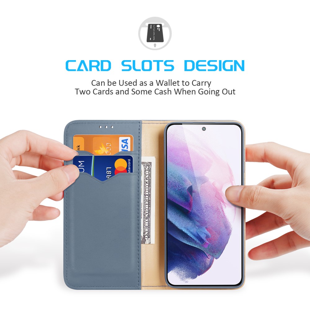 DUX DUCIS DUX DUCIS Samsung Galaxy S22 Plus Fodral HIVO RFID Äkta Läder Blå