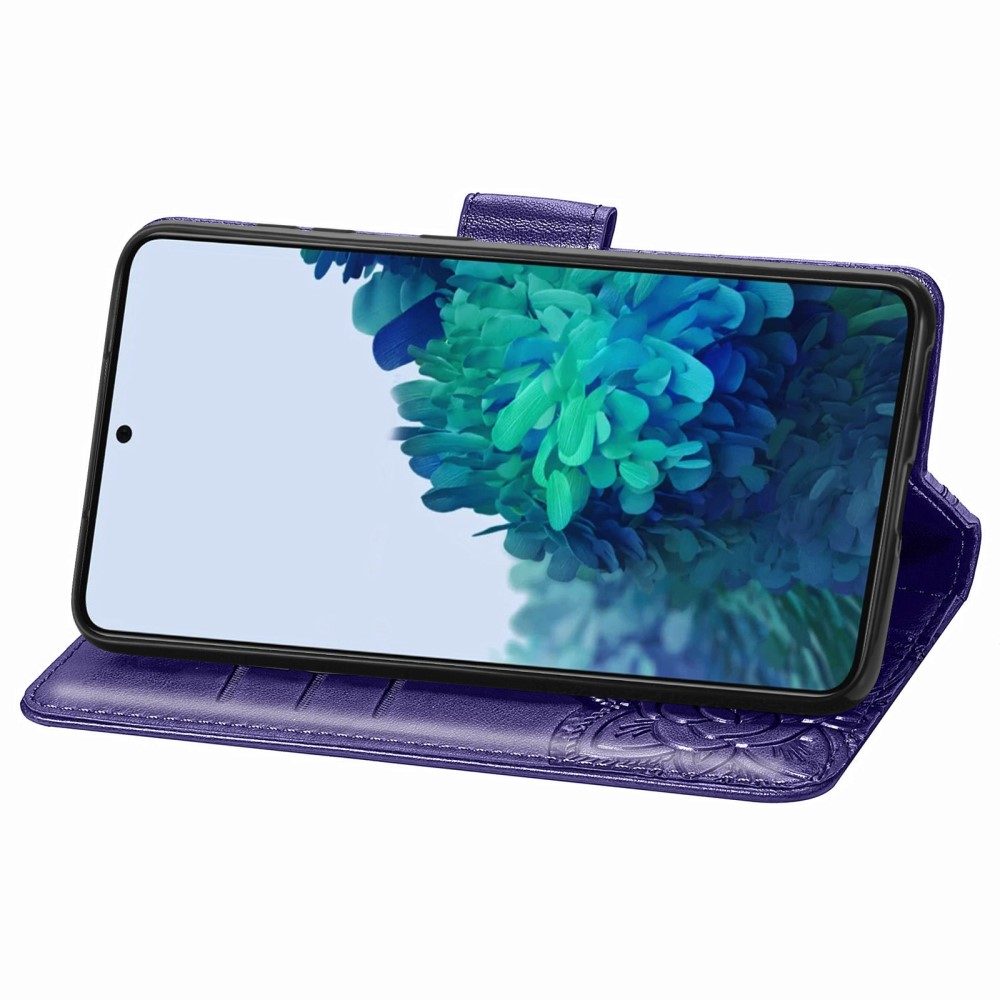  Samsung Galaxy S22 Plus Fodral Butterfly Tryckt Läder Lila