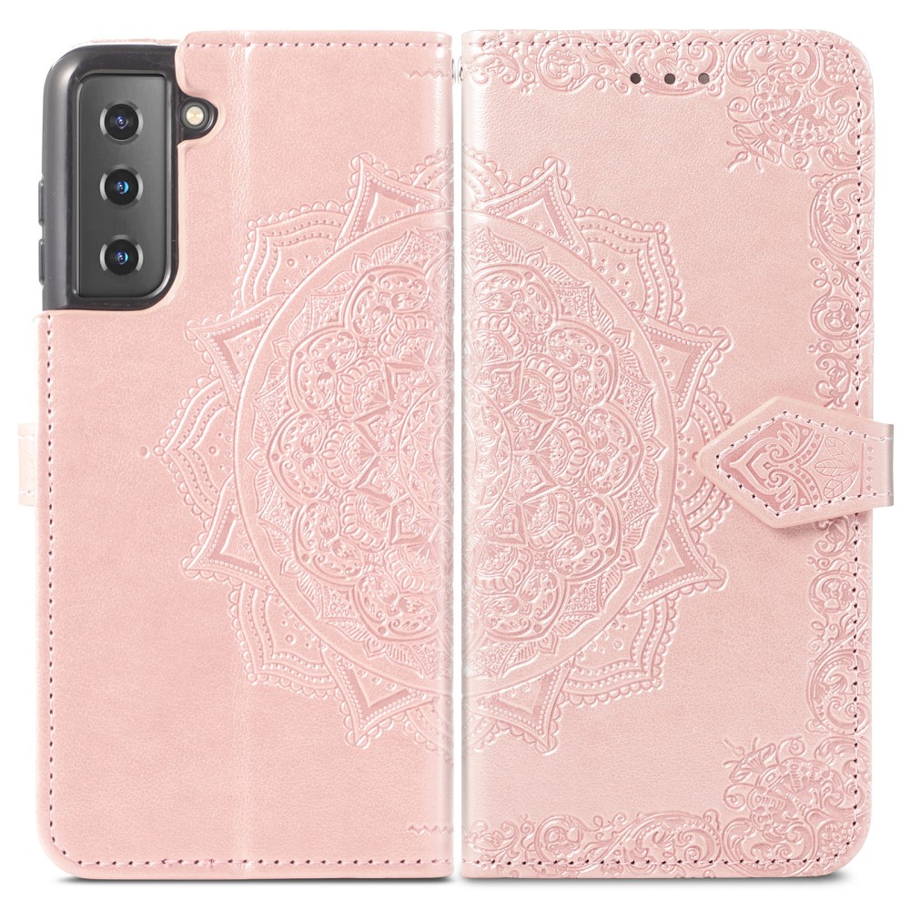  Samsung Galaxy S22 Plus Fodral Mandala Läder Roséguld