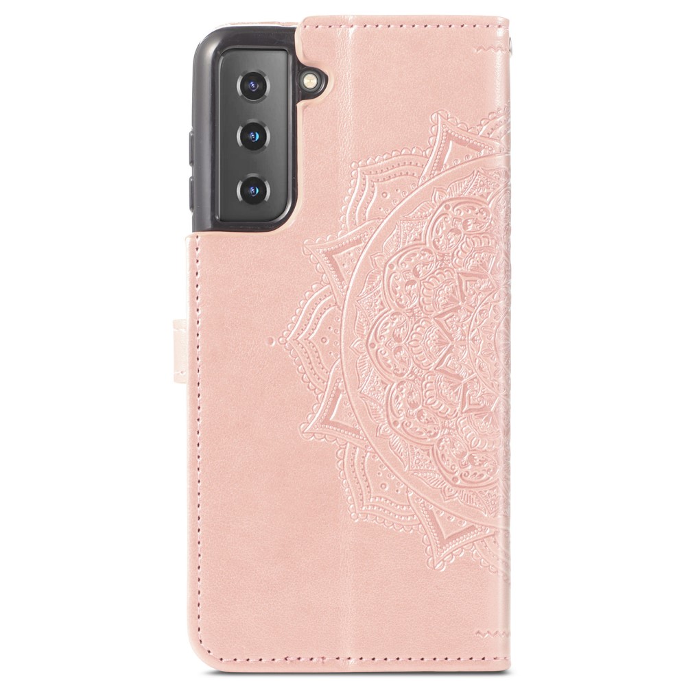  Samsung Galaxy S22 Plus Fodral Mandala Läder Roséguld
