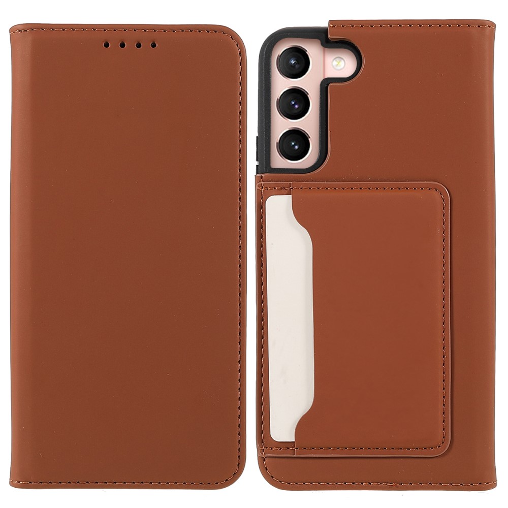  Samsung Galaxy S22 Plus Fodral Flip Med Kortfack Brun