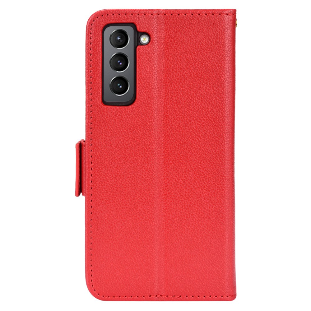  Samsung Galaxy S22 Plus Fodral Litchi Textur Röd
